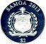 Samoa 2 Tala 50 Years of Porsche 911 2013 Proof KM# 249 SAMOA 2013 FA'AVAE I LE ATUA SAMOA $ 2 coin obverse