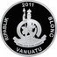 Vanuatu 50 Vatu Royal Ascot Races 2011 Proof KM# 68 RIPABLIK 2011 BLONG VANUATU LONG GOD YUMI STANAP coin obverse