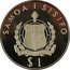 Samoa Tala Tanumafili II First Transpacific Flight 1978 Proof KM# 28a SAMOA I SISIFO FA'AVAE I LE ATUA SAMOA $ 1 coin obverse