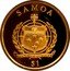 Samoa Tala Johannes Hevelius 2010 Proof KM# 216 SAMOA FA'AVAE I LE ATUA SAMOA $1 coin obverse
