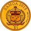 Samoa 1 Tala (Carnival in Rio) SAMOA 2015 $1 FA'AVAE I LE ATUA SAMOA 0.5 G AU 585 coin obverse
