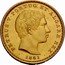 Portugal 10 000 Reis (Pedro V Pattern) KM# Pn122 PETRUS V PORTUG: ET ALGARB: REX 1861 coin obverse