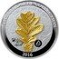 Samoa 10 Tala 3D Oak Tree Leaf 2016 THE GOLD LEAF COLLECTION 1 OZ .999 FINE SILVER OAK TREE LEAF 2016 coin reverse