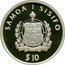 Samoa 10 Tala Spanish Peseta 2002  Proof SAMOA I SISIFO FAVAE ILE ATUA SAMOA $10 coin obverse