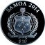 Samoa 10 Tala (The Fall of the Berlin Wall) KM# 416 SAMOA 2014 FA'AVAE I LE ATUA SAMOA $10 coin obverse