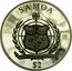 Samoa 2 Tala (Gorch Fock) KM# 423 SAMOA FA'AVAE I LE ATUA SAMOA $2 coin obverse