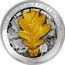 Samoa 5 Tala (3D Oak Tree Leaf) THE GOLD LEAF COLLECTION 1 OZ .999 FINE SILVER OAK TREE LEAF 2016 coin reverse