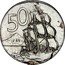 New Zealand 50 Cents (Planchet Error) 50 JB ENDEAVOUR coin reverse