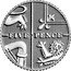 UK Five Pence (Royal Arms Shield Puzzle Memorial) FIVE PENCE coin reverse