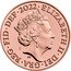 UK One Penny (Royal Arms Shield Puzzle Memorial) ELIZABETH II DEI GRA REG FID DEF 2022 J.C 26/22 coin obverse