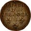 France Liard Louis XIV 1657 G KM# 192.7 LIARD DE FRANCE G coin reverse
