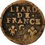 France Liard Louis XIV 1696 G KM# 284.6 LIARD DE FRANCE G coin reverse