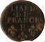France Liard Louis XIV 1698 E KM# 284.5 LIARD DE FRANCE E coin reverse
