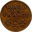 France Liard Louis XIV 1715 W KM# 407 LIARD DE FRANCE W coin reverse