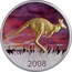 Australia 1 Dollar Kangaroo in color 2008 Proof KM# 1515 2008 coin reverse