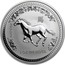 Australia 1 Dollar Year of the Horse 2002 KM# 580 2002 1 OZ 999 SILVER coin reverse