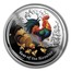 Australia 1 Dollar Year of the Rooster (Colorized) 2017 YEAR OF THE ROOSTER P coin reverse