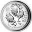 Australia 1 Dollar Year of the Rooster. High relief 2017 Proof YEAR OF THE ROOSTER P coin reverse