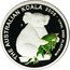Australia 25 Dollars Single koala with gum leave 2005 Proof KM# 936 THE AUSTRALIAN KOALA 2005 1/4OZ. 9995 PLATINUM coin reverse
