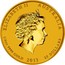 Australia 25 Dollars Year of the Snake 2013 KM# 1836 ELIZABETH II AUSTRALIA 1/4 OZ 9999 GOLD 2013 25 DOLLARS IRB coin obverse