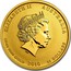Australia 25 Dollars Year of the Tiger 2010 KM# 1322 ELIZABETH II AUSTRALIA 1/4 OZ 9999 GOLD 2010 25 DOLLARS IRB coin obverse