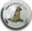 Australia 8 Dollars Year of the Dog (Colorized) 2006 KM# 1754 2006 5 OZ 999 SILVER coin reverse