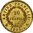 France 20 Francs Napoleon I 1809 A KM# 695.1 EMPIRE FRANÇAIS. 20 FRANCS. 1814. A coin reverse