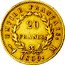 France 20 Francs Napoleon I 1809 M KM# 695.6 20 FRANCS EMPIRE FRANÇAIS 1809 M coin reverse