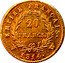 France 20 Francs Napoleon I 1814 W KM# 695.10 EMPIRE FRANÇAIS. 20 FRANCS. 1810. W coin reverse