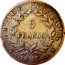 France 5 Francs Napoleon I 1813 W KM# 694.16 EMPIRE FRANÇAIS 5 FRANCS 1809 W coin reverse