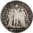 France 5 Francs Hercules Group LAN 7 (1798-99) T KM# 639.9 UNION ET FORCE DUPRÉ coin reverse