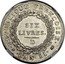 France Six Livres Genius of Liberty 1793//LAN II KM# 624.5 REPUBLIQUE FRANÇOISE SIX LIVRES. D L' AN II coin obverse