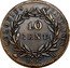 France 10 Centimes Charles X 1827 H KM# 11.2 COLONIES FRANÇAISES 10 CENT 1827 H coin reverse