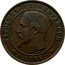 France 10 Centimes Napoleon III 1855 A (a) KM# 771.1 NAPOLEON III EMPEREUR BARRE 1854 coin obverse