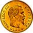 France 10 Francs Napoleon III 1855 A KM# 784.1 NAPOLEON III EMPEREUR BARRE coin obverse