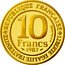 France 10 Francs Hugh Capet 1987 Proof KM# 961b REPUBLIQUE FRANCAISE LIBERTE EGALITE FRATERNITE 10 FRANCS 1987 coin obverse