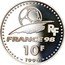 France 10 Francs FIFA World Cup 1996 Proof KM# 1166 RF FRANCE 98 10 F 1996 coin obverse