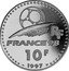 France 10 Francs FIFA World Cup. Germany 1997 Proof KM# 1164 RF FRANCE 98 10 F 1997 coin obverse