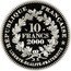 France 10 Francs "La Marianne" by Jules-Clément Chaplain 2000 Proof KM# 1971 RÉPUBLIQUE FRANÇAISE LIBERTÉ - ÉGALITÉ - FRATERNITÉ 10 FRANCS 2000 coin obverse