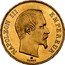 France 100 Francs Napoleon III 1855 BB KM# 786.2 NAPOLEON III EMPEREUR BARRE coin obverse