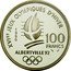 France 100 Francs Free-style Skiing 1990 Proof KM# 983 XVIES JEUX OLYMPIQUES D'HIVER 1990 100 FRANCS ALBERTVILLE 92 coin reverse
