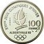 France 100 Francs Hockey 1991 Proof KM# 993 XVIES JEUX OLYMPIQUES D'HIVER 100 FRANCS 1991 ALBERTVILLE92 coin reverse