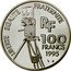 France 100 Francs Leon Gaumont 1995 Proof KM# 1080 LIBERTE EGALITE FRATERNITE RF 100 FRANCS 1995 coin obverse