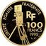 France 100 Francs Charlie Chaplin 1995 Proof KM# 1077 LIBERTE EGALITE FRATERNITE RF 100 FRANCS 1995 coin obverse