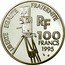 France 100 Francs Charlie Chaplin 1995 Proof KM# 1076 LIBERTE EGALITE FRATERNITE RF 100 FRANCS 1995 coin obverse