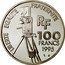 France 100 Francs Leonie Bathiat Arletty 1995 Proof KM# 1945 LIBERTE EGALITE FRATERNITE RF 100 FRANCS 1995 coin obverse