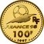 France 100 Francs World Cup Soccer 1997 Proof KM# 1173 RF FRANCE 98 100 F 1997 coin obverse