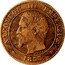 France 2 Centimes Napoleon III 1855 B (d) KM# 776.2 NAPOLEON III EMPEREUR BARRE 1853 coin obverse
