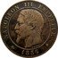 France 2 Centimes Napoleon III 1856 BB KM# 776.3 NAPOLEON III EMPEREUR BARRE 1855 coin obverse
