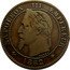 France 2 Centimes Napoleon III 1862 A KM# 796.4 NAPOLEON III EMPEREUR BARRE 1861 coin obverse